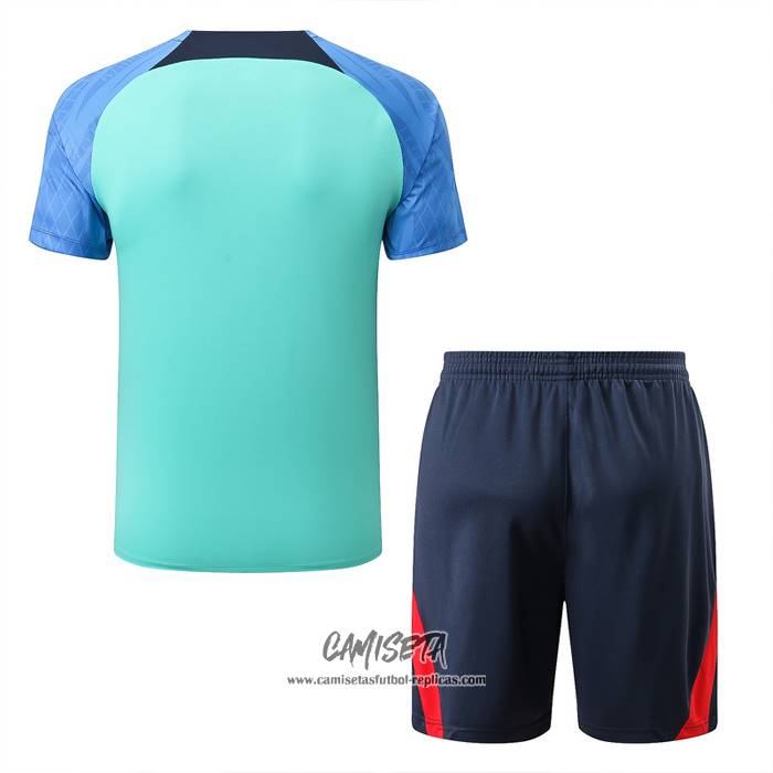Chandal del Barcelona 2022-2023 Manga Corta Verde - Pantalon Corto